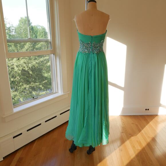 Fairy Dress Vintage Y2K Cache green beaded corset prom evening gown small - Picture 5 of 13